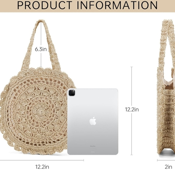 NWT Stylish Round Beach Bag. - Picture 4 of 9